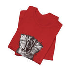 Sad Kitten Illustration T-Shirt — Cute Grayscale Cat Art Tee