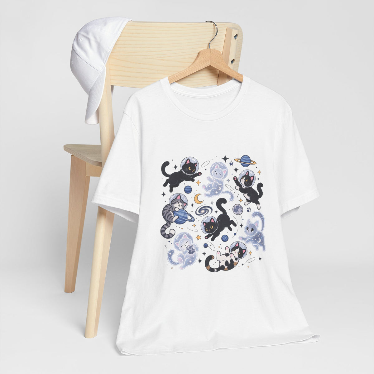 Space Cats Graphic Tee — Cute Cosmic Cat Illustration Shirt