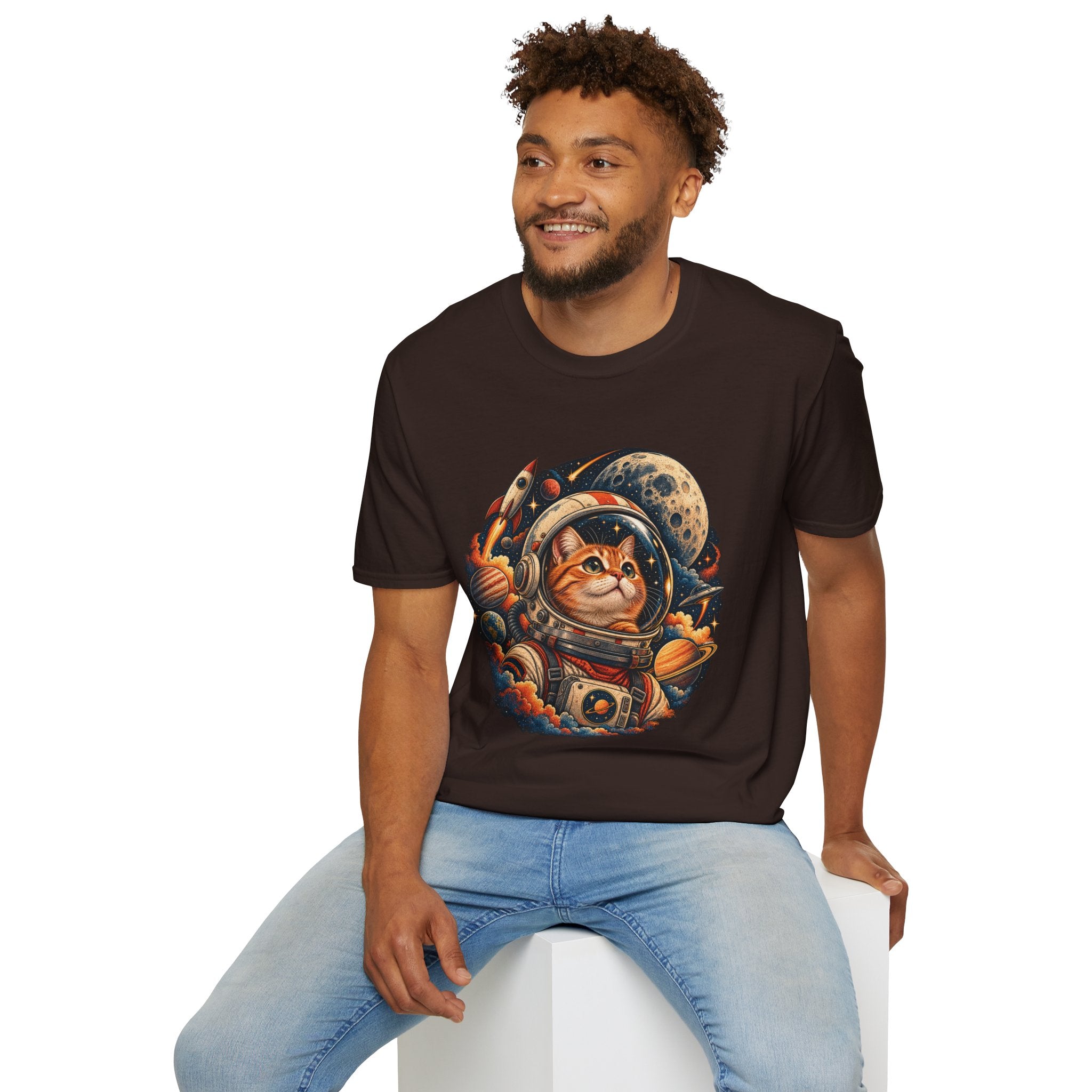Astronaut Cat T-Shirt — Space Cat Graphic Tee for Cat Lovers