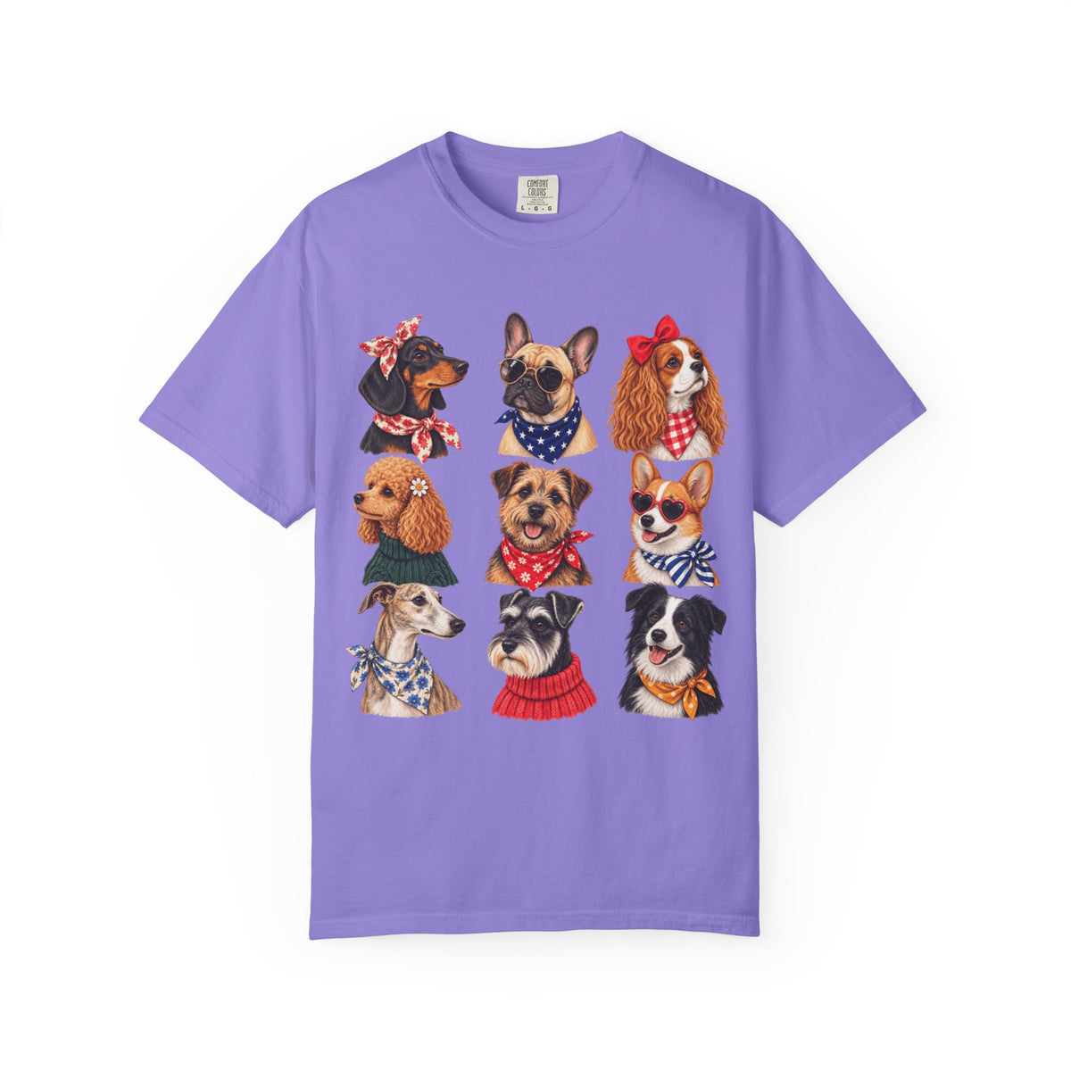 Dog Portraits T-Shirt — Vintage Bandana Puppy Faces Tee
