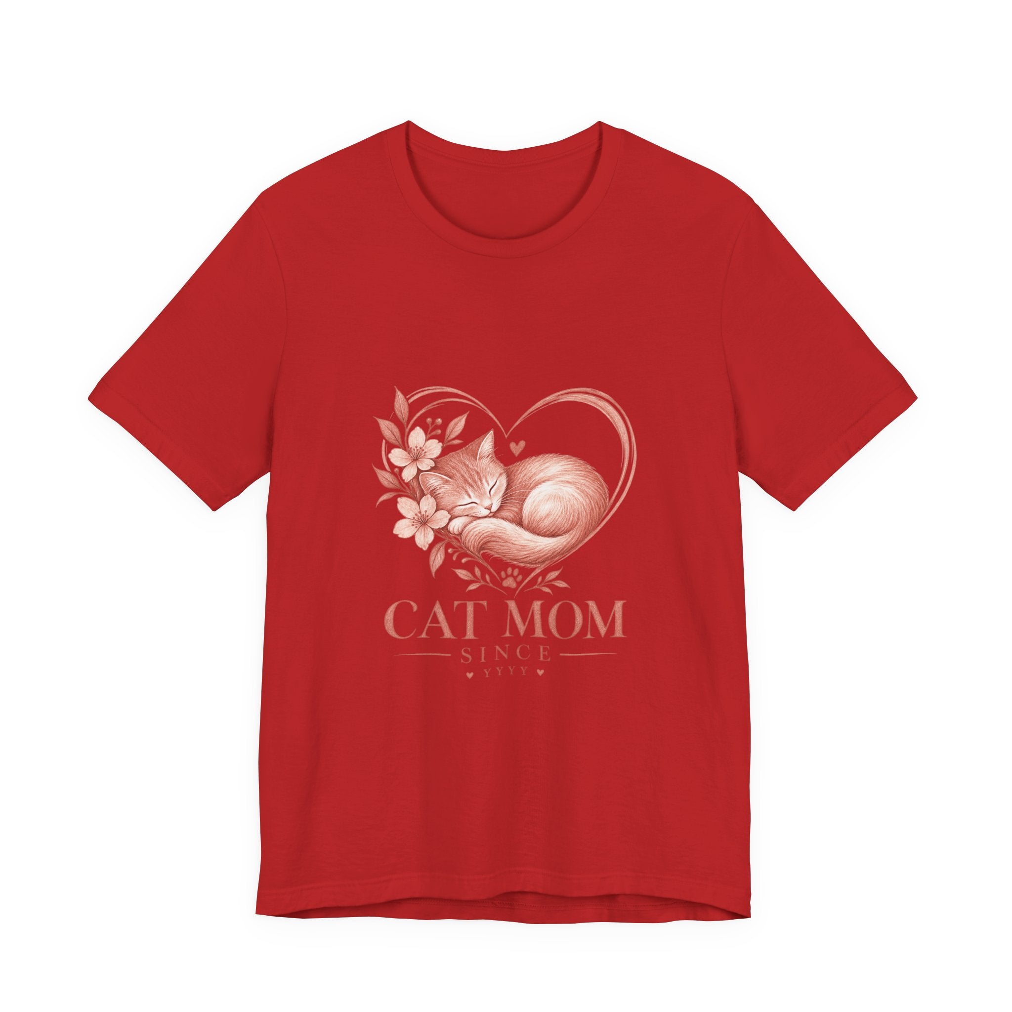 Cat Mom Tee — Floral Heart Cat Mom Since Tee