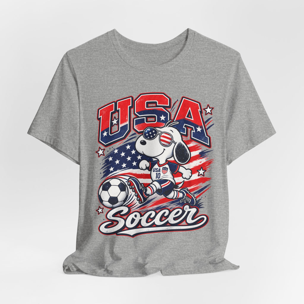 USA Soccer Snoopy T‑Shirt – Patriotic Kids & Fans Soccer Tee