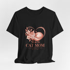 Cat Mom Tee — Floral Heart Cat Mom Since Tee