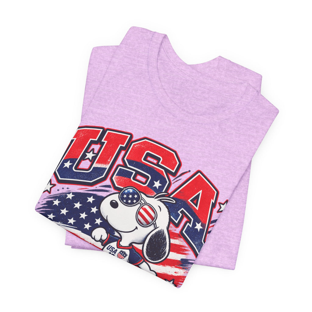 USA Soccer Snoopy T‑Shirt – Patriotic Kids & Fans Soccer Tee