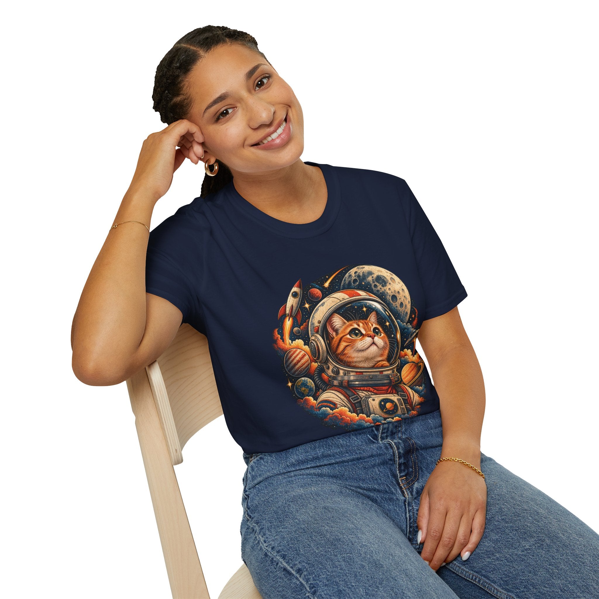 Astronaut Cat T-Shirt — Space Cat Graphic Tee for Cat Lovers