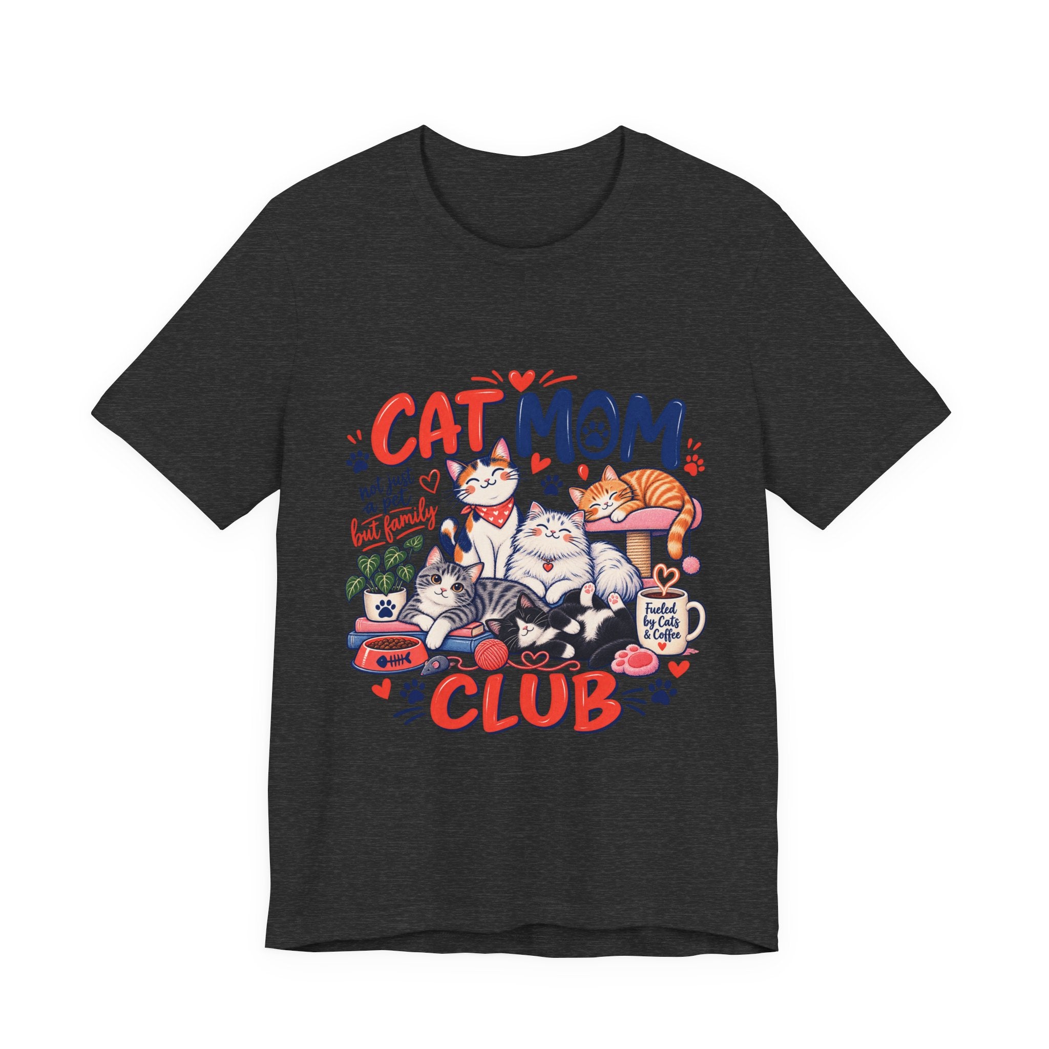 Cat Mom Club T-Shirt — Cute Illustrated Cats Graphic Tee for Cat Lovers