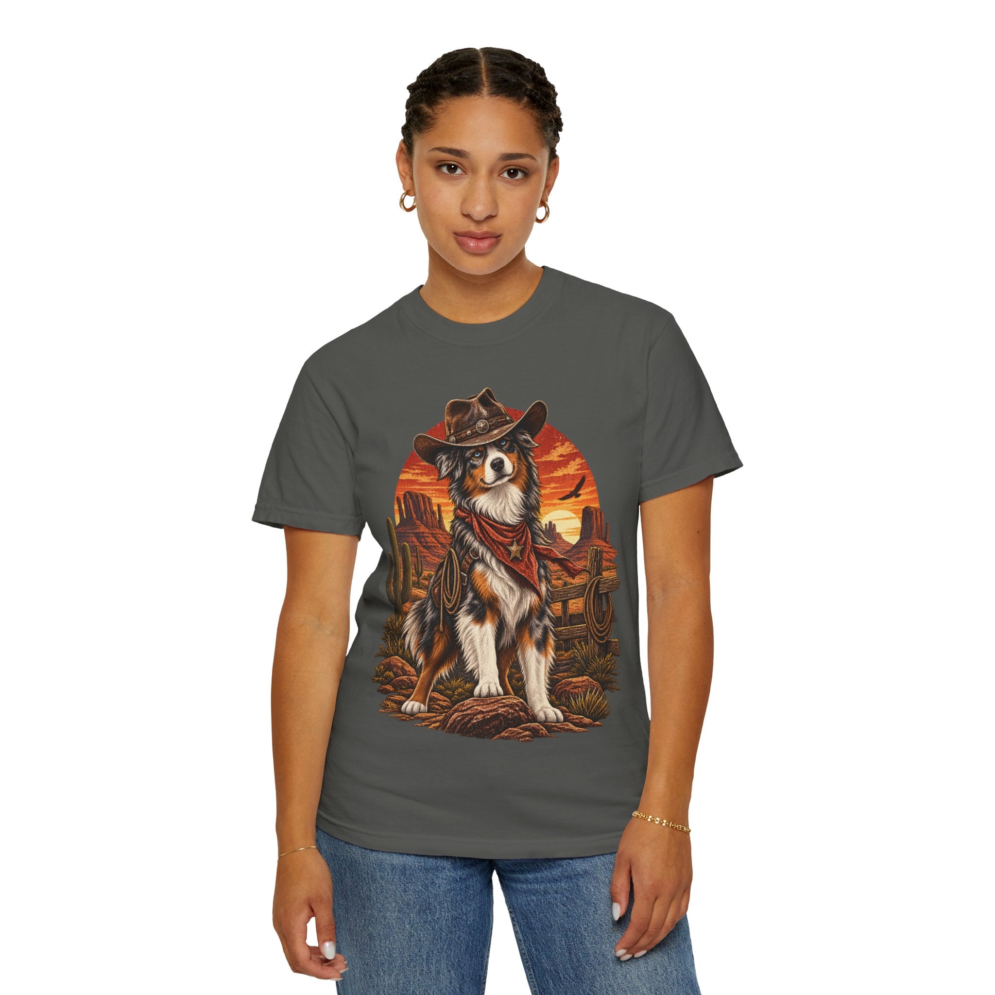 Cowboy Australian Shepherd T-Shirt — Western Dog Graphic Tee