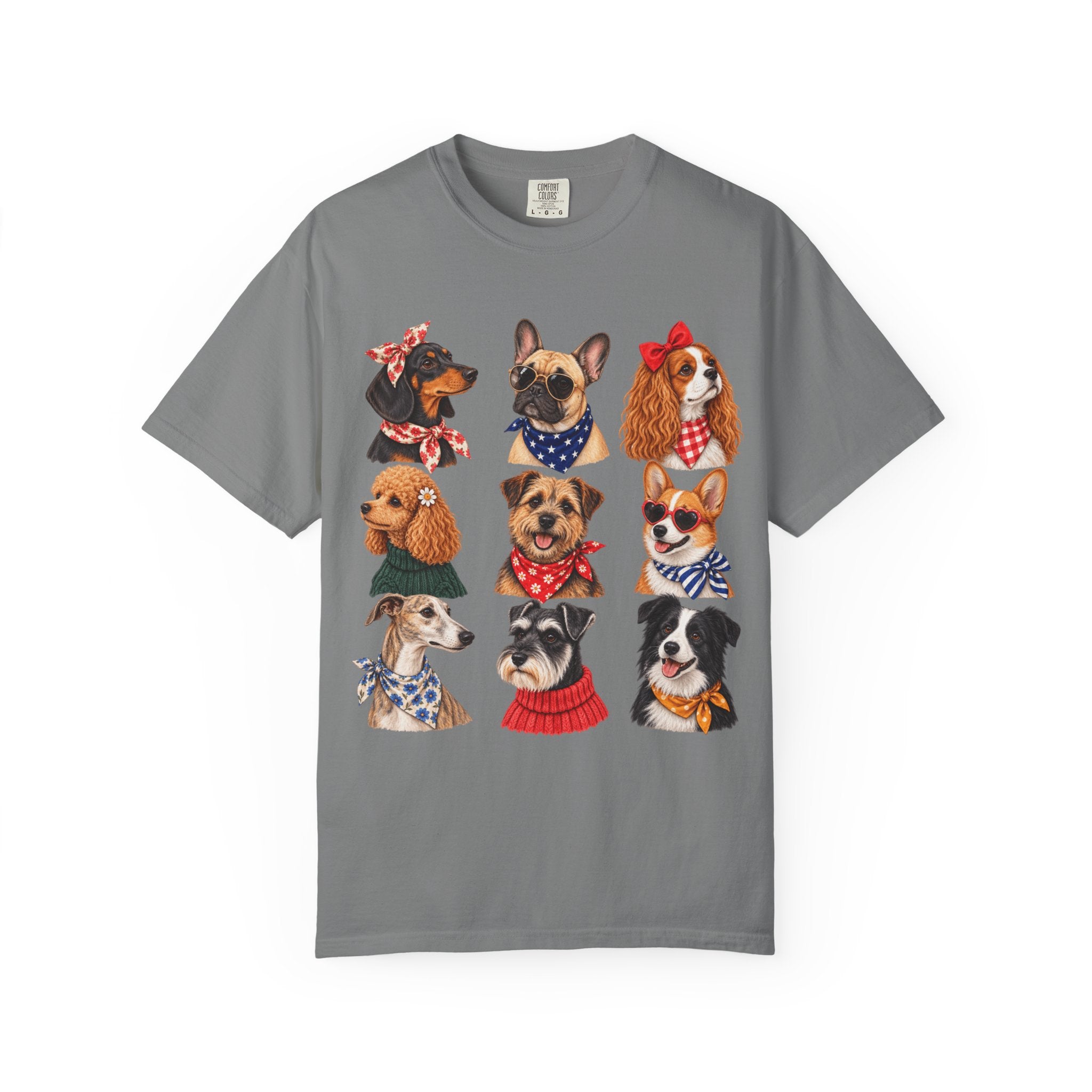 Dog Portraits T-Shirt — Vintage Bandana Puppy Faces Tee