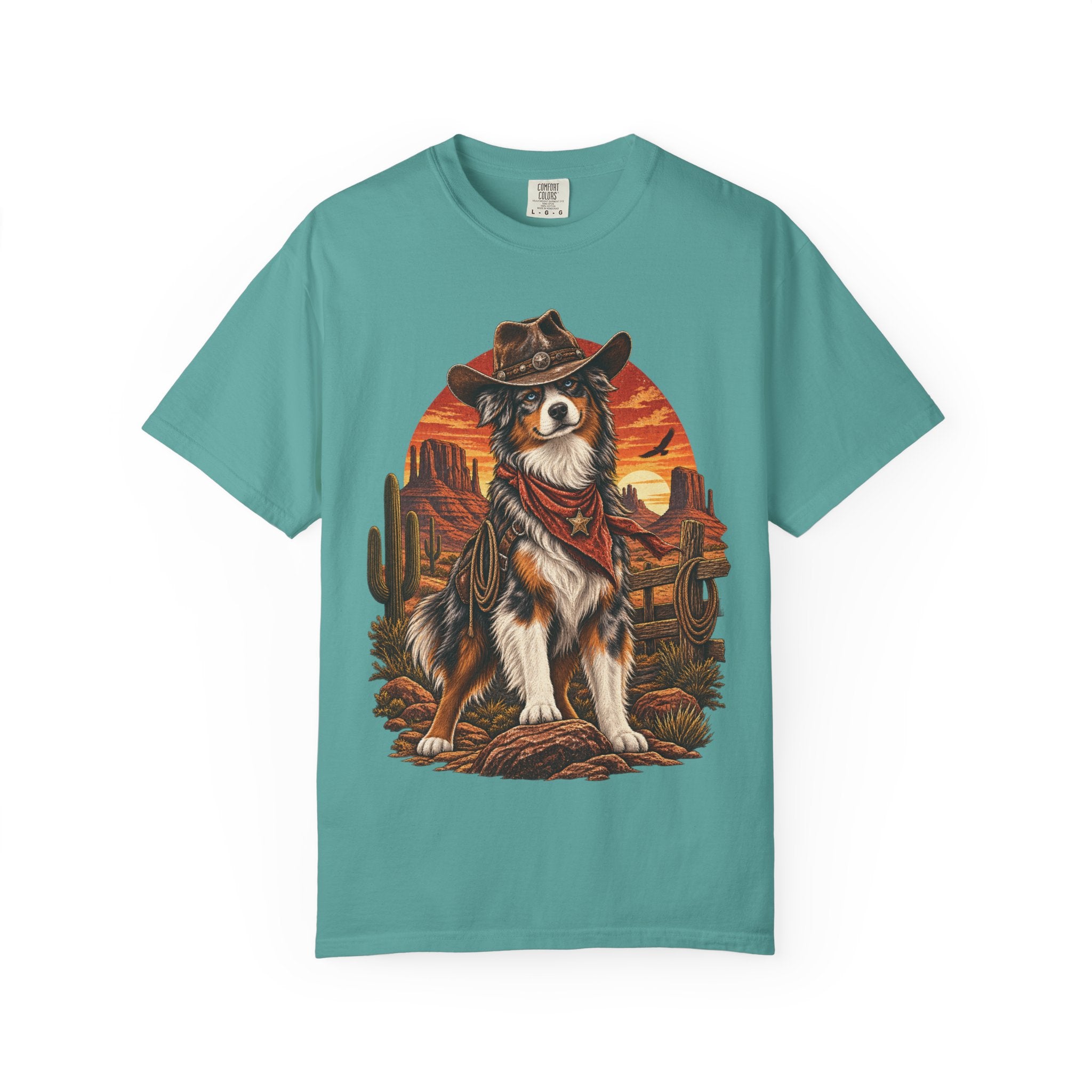 Cowboy Australian Shepherd T-Shirt — Western Dog Graphic Tee