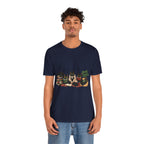 Cat Cozy Crew Tee — Cozy Cats on Blankets Graphic T-Shirt