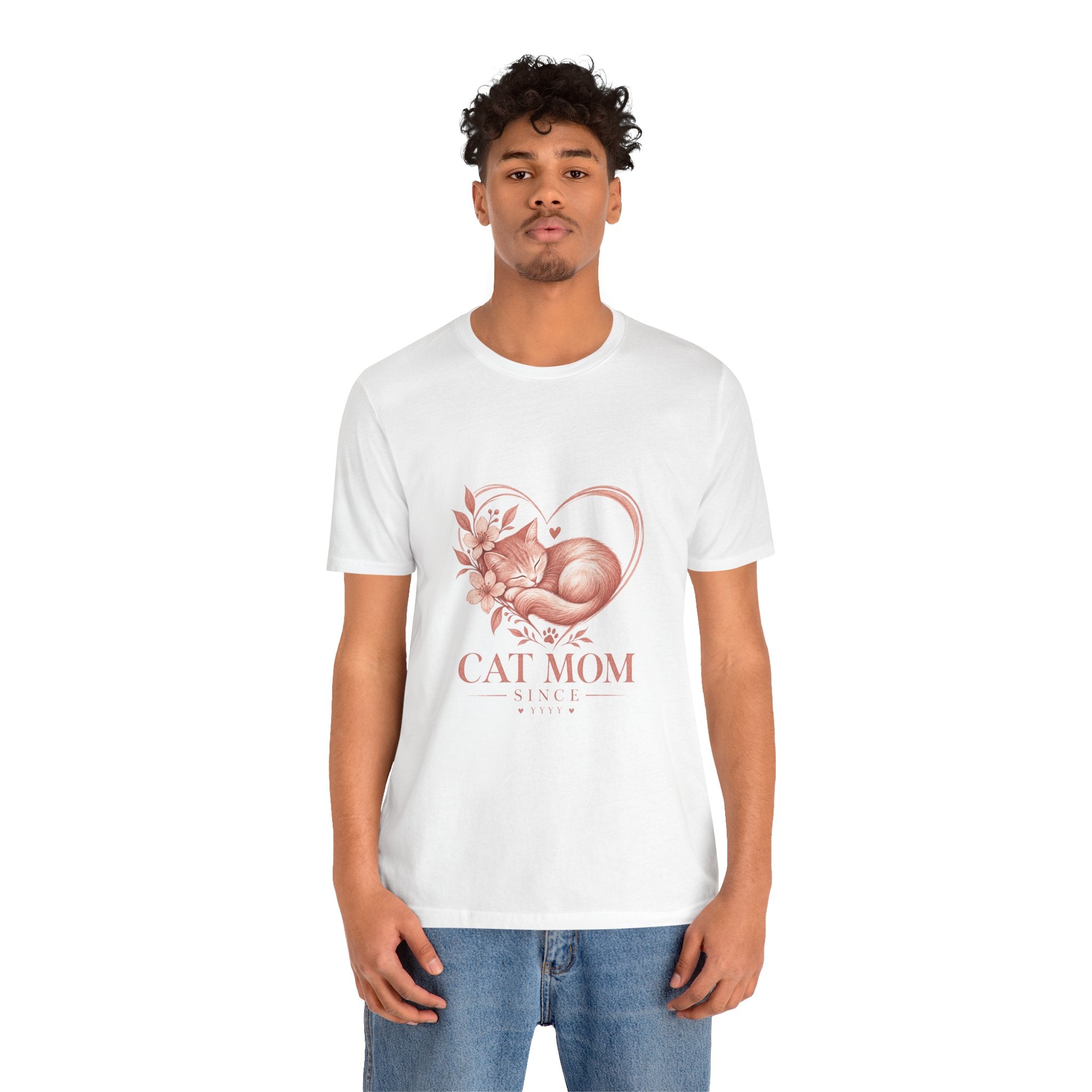 Cat Mom Tee — Floral Heart Cat Mom Since Tee
