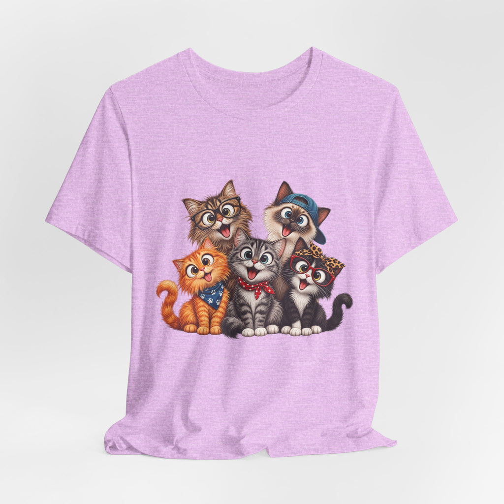 Cute Group of Kittens T-Shirt — Cartoon Cat Family Tee