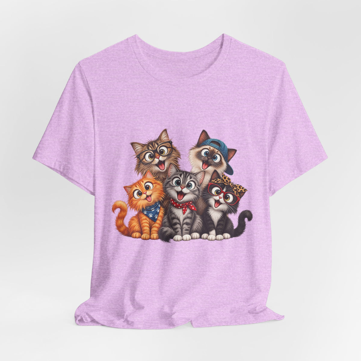 Cute Group of Kittens T-Shirt — Cartoon Cat Family Tee