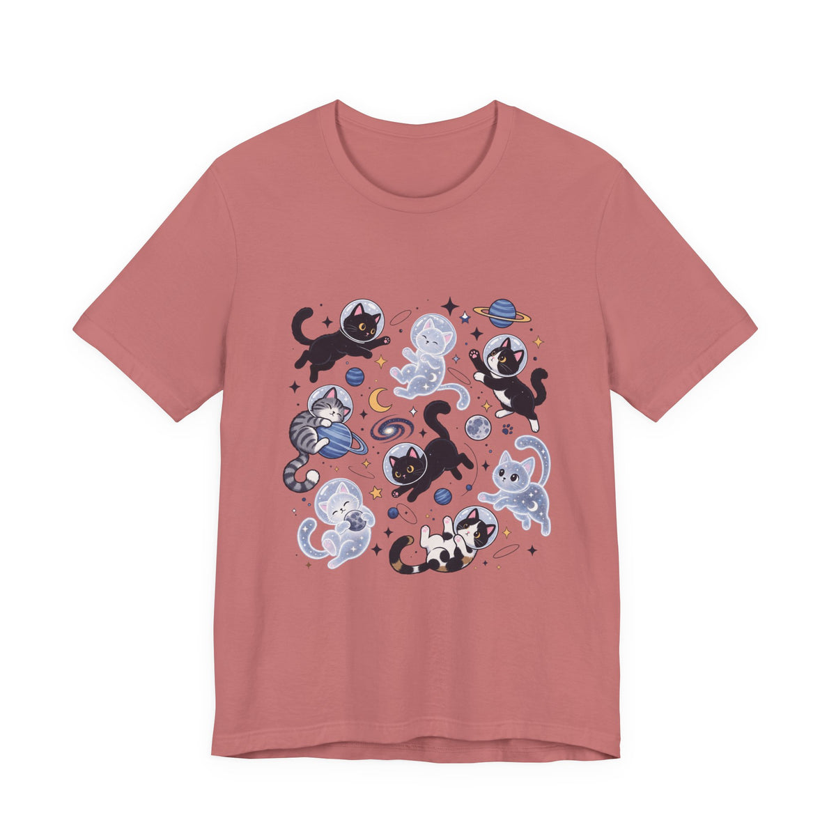 Space Cats Graphic Tee — Cute Cosmic Cat Illustration Shirt