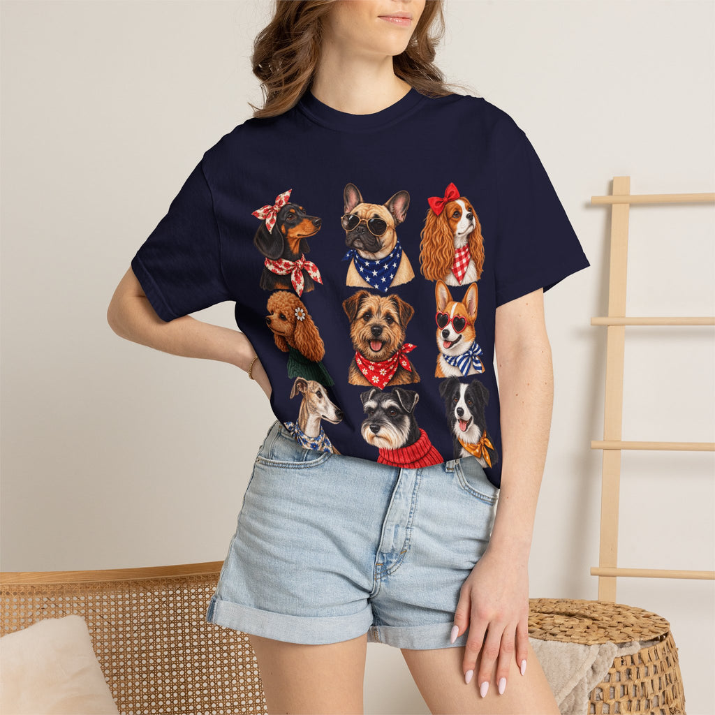 Dog Portraits T-Shirt — Vintage Bandana Puppy Faces Tee