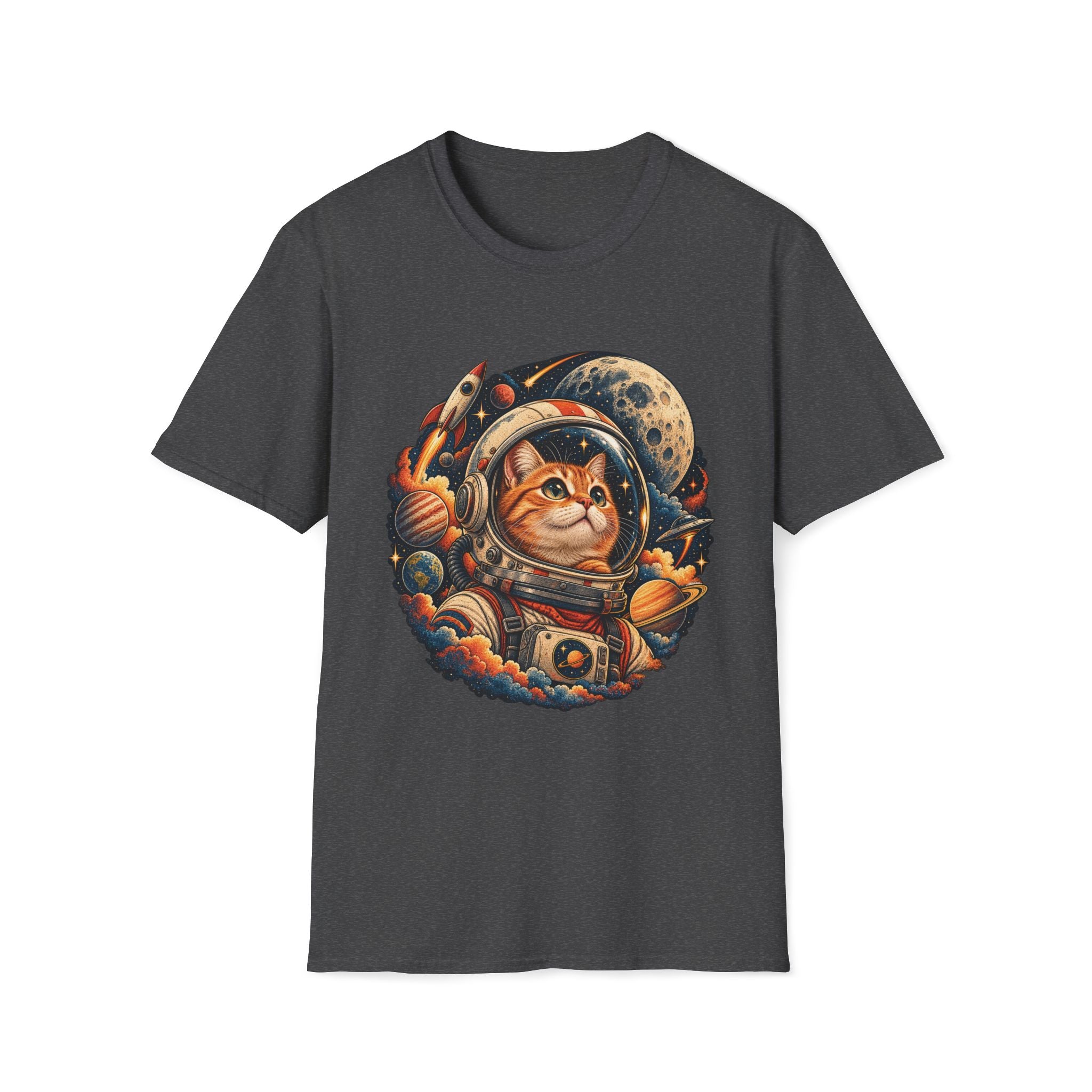 Astronaut Cat T-Shirt — Space Cat Graphic Tee for Cat Lovers