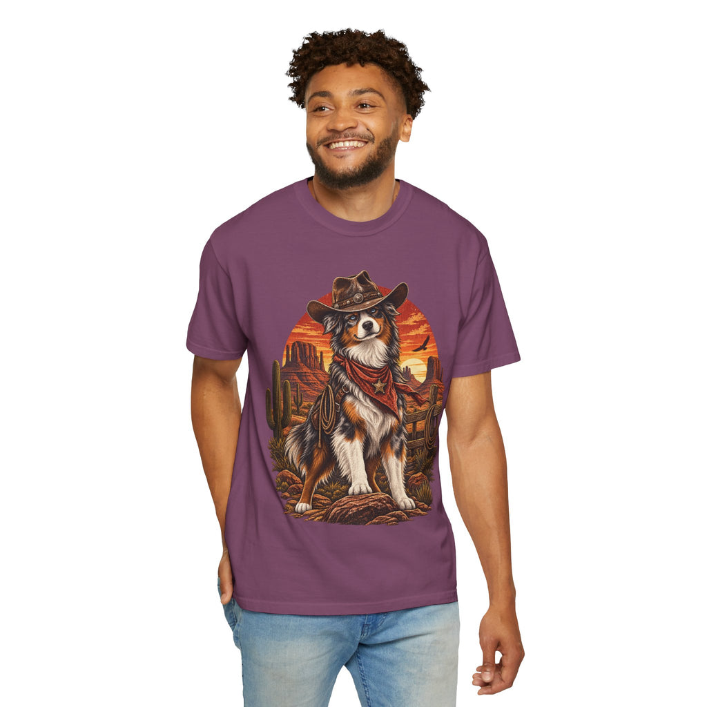 Cowboy Australian Shepherd T-Shirt — Western Dog Graphic Tee