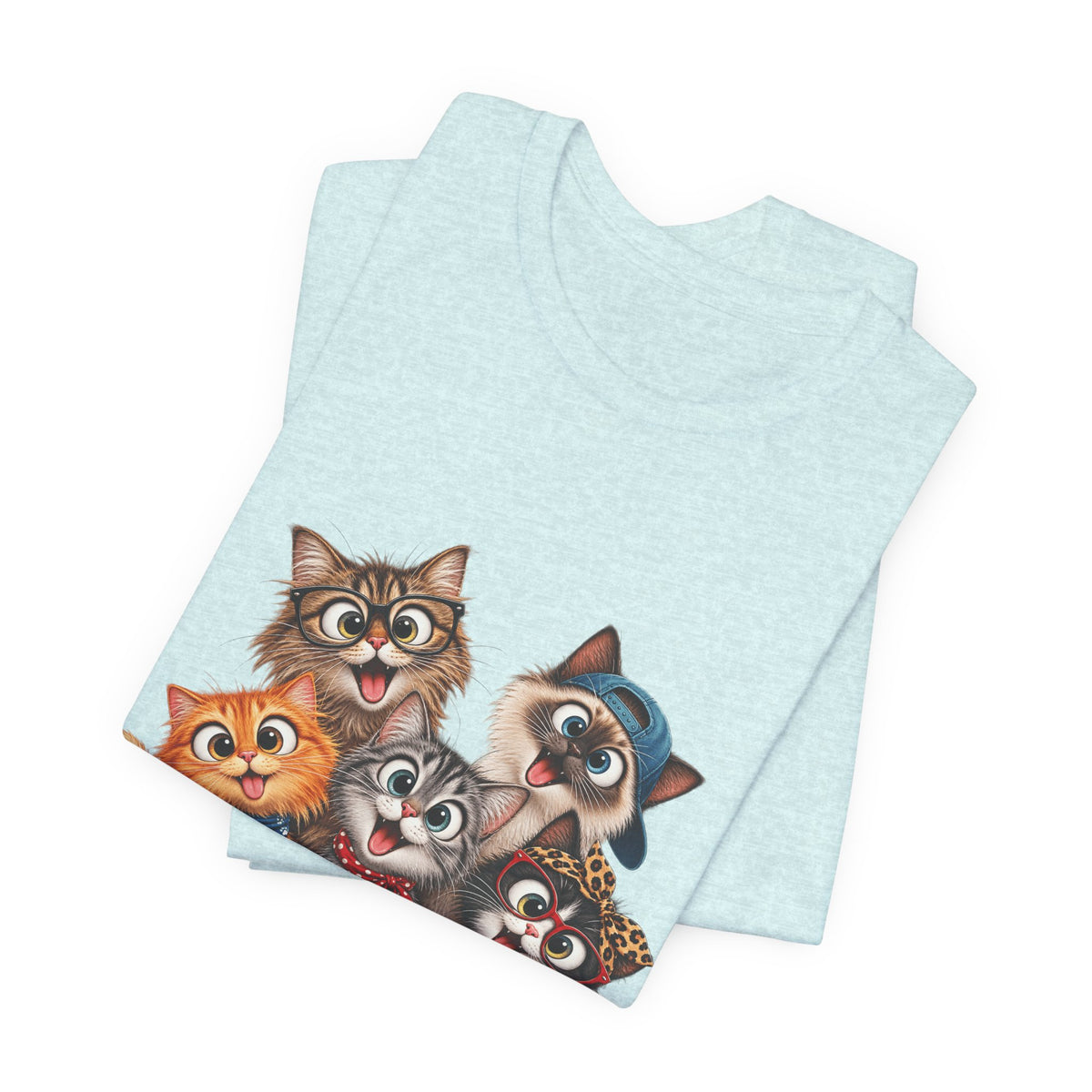 Cute Group of Kittens T-Shirt — Cartoon Cat Family Tee