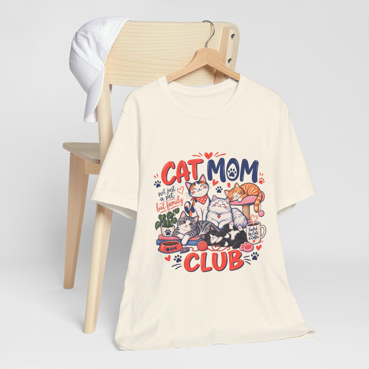 Cat Mom Club T-Shirt — Cute Illustrated Cats Graphic Tee for Cat Lovers