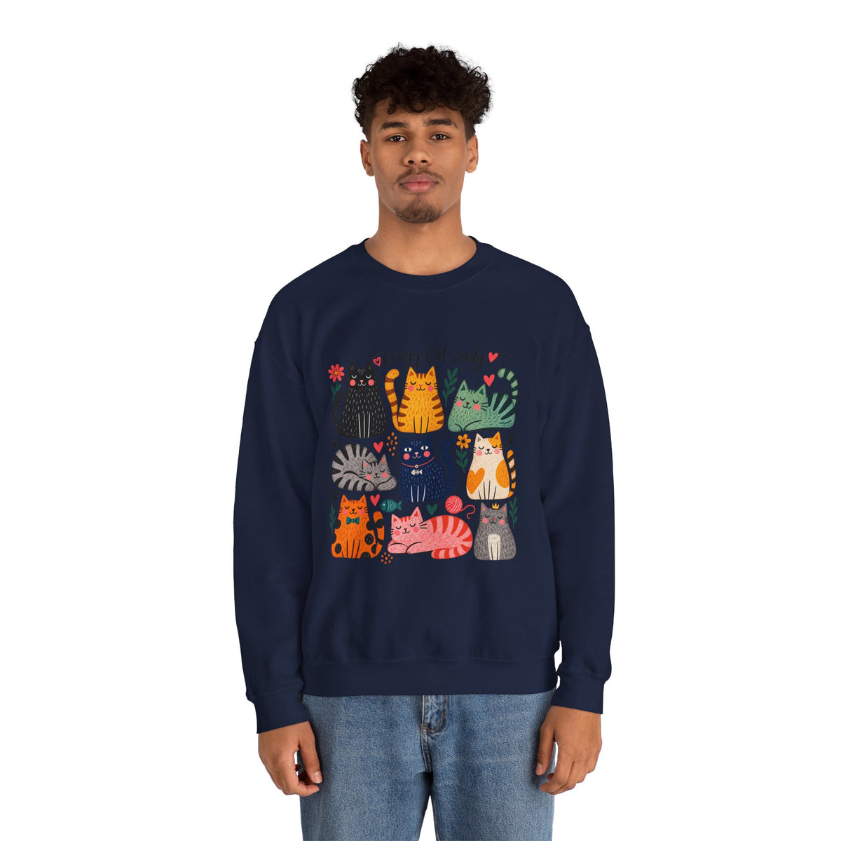 Cat Lady Sweatshirt — Cute Colorful Cats Crewneck for Cat Lovers