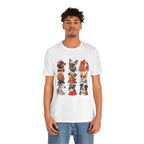 Cute Dog Portraits Tee — Vintage Paw Print Graphic T‑Shirt