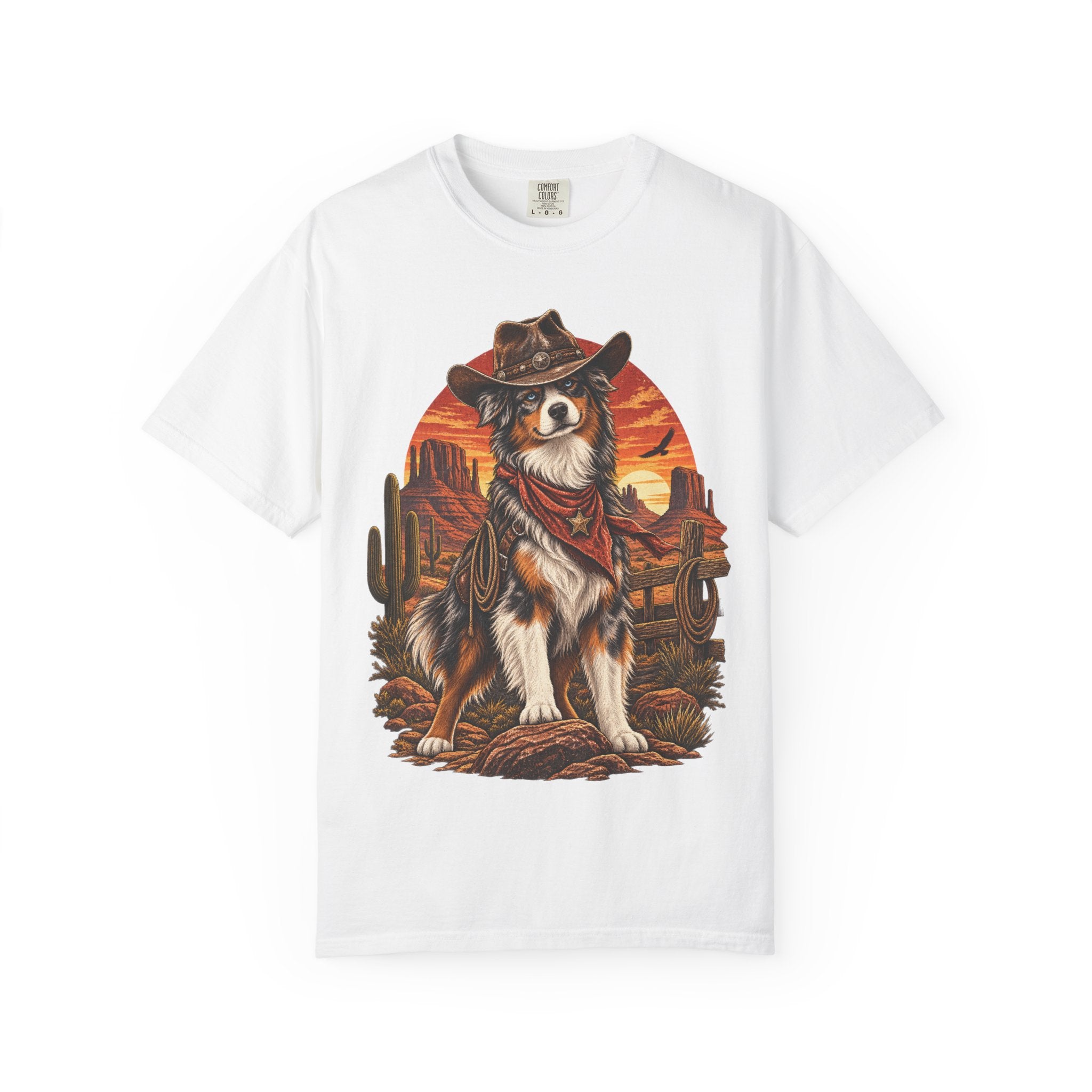 Cowboy Australian Shepherd T-Shirt — Western Dog Graphic Tee