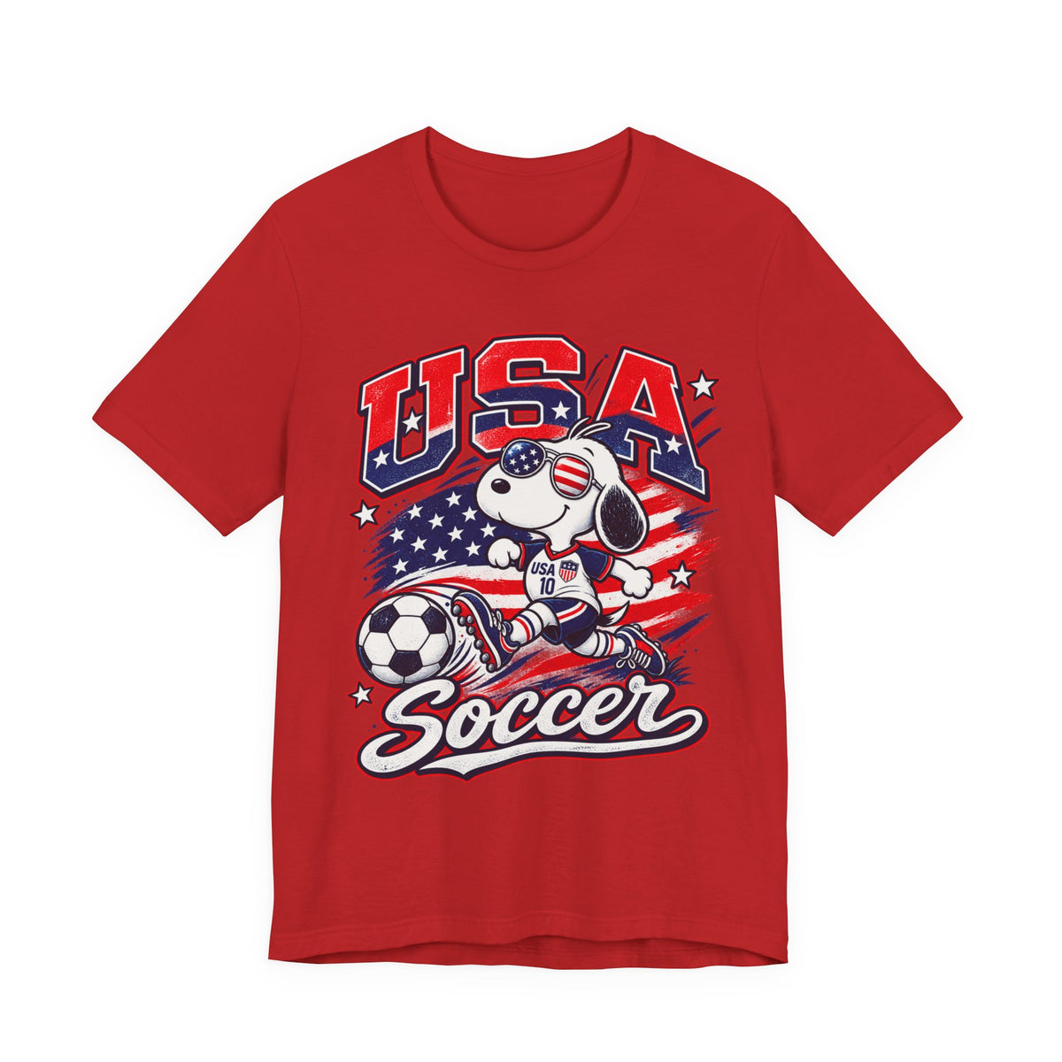 USA Soccer Snoopy T‑Shirt – Patriotic Kids & Fans Soccer Tee