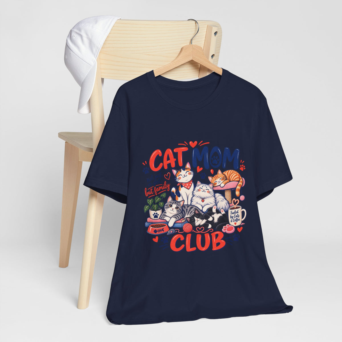 Cat Mom Club T-Shirt — Cute Illustrated Cats Graphic Tee for Cat Lovers