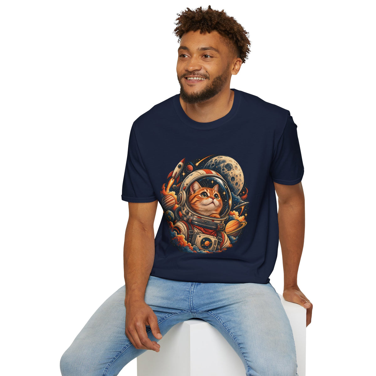 Astronaut Cat T-Shirt — Space Cat Graphic Tee for Cat Lovers
