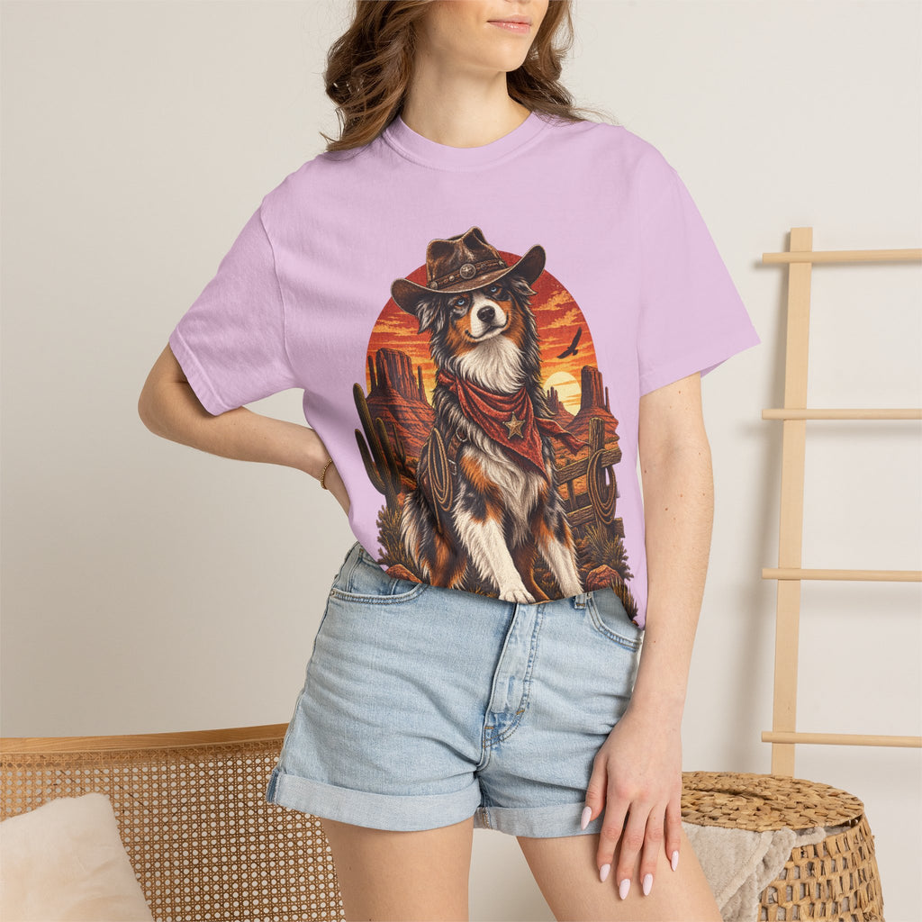 Cowboy Australian Shepherd T-Shirt — Western Dog Graphic Tee