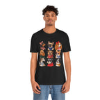 Cute Dog Portraits Tee — Vintage Paw Print Graphic T‑Shirt