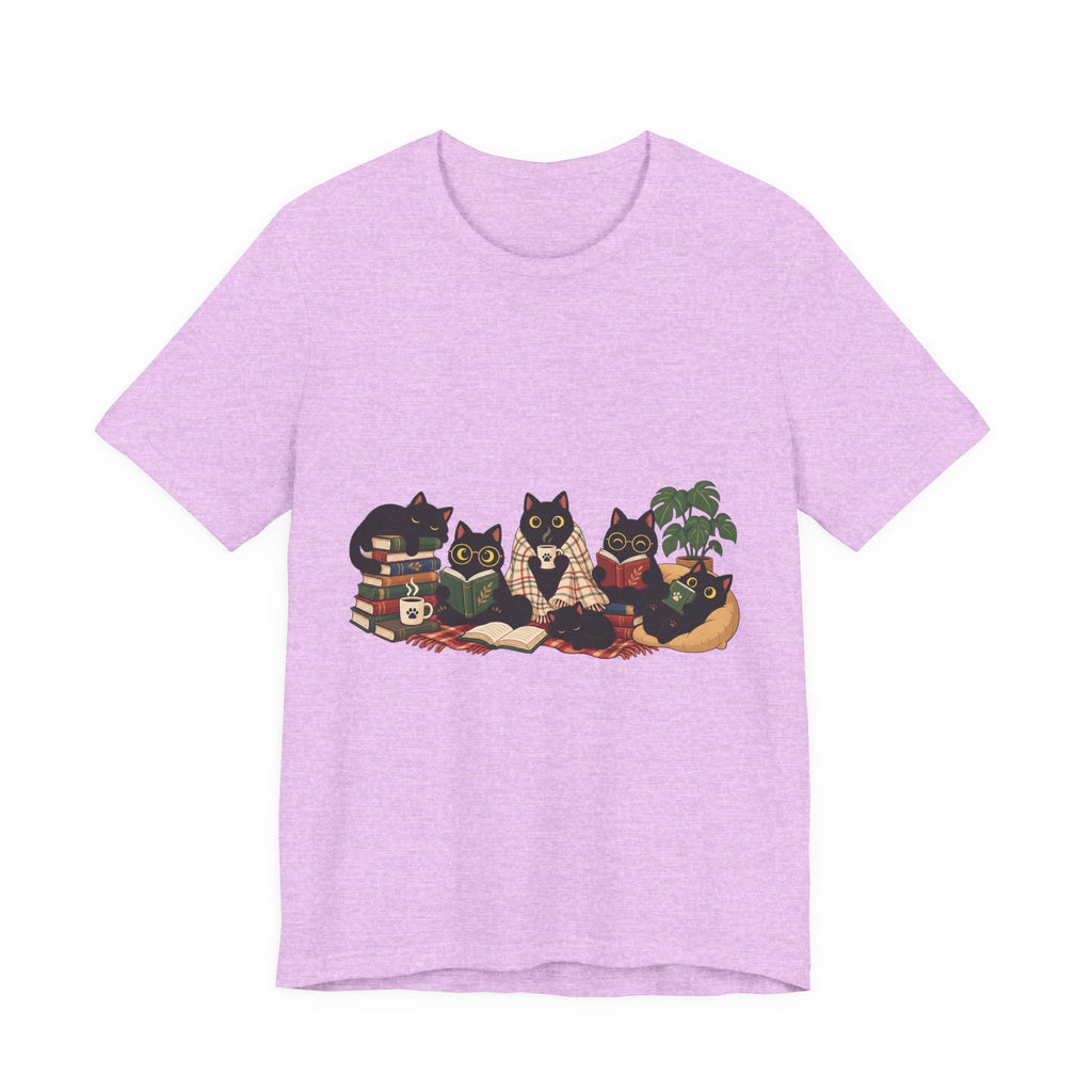 Cat Cozy Crew Tee — Cozy Cats on Blankets Graphic T-Shirt