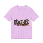 Cat Cozy Crew Tee — Cozy Cats on Blankets Graphic T-Shirt
