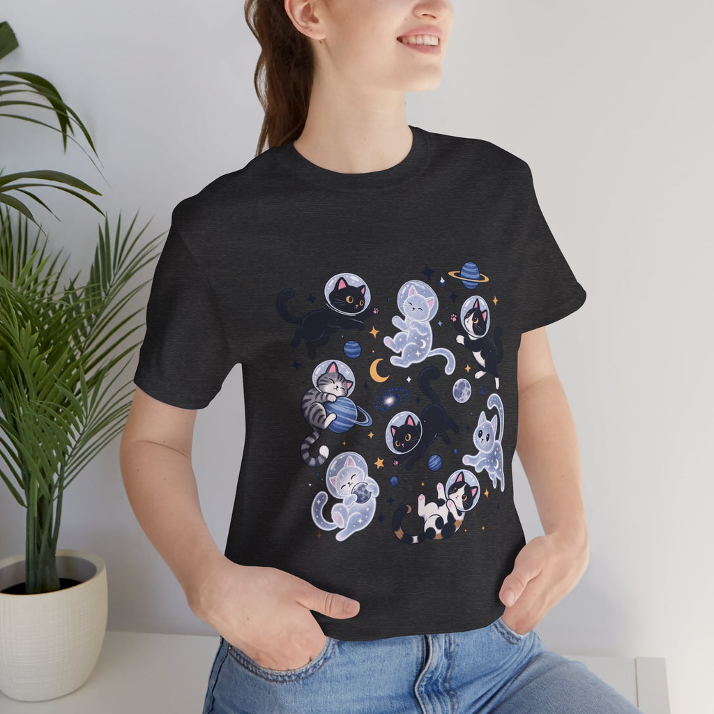 Space Cats Graphic Tee — Cute Cosmic Cat Illustration Shirt