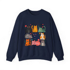 Cat Lady Sweatshirt — Cute Colorful Cats Crewneck for Cat Lovers