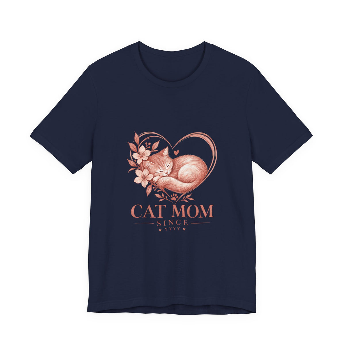 Cat Mom Tee — Floral Heart Cat Mom Since Tee