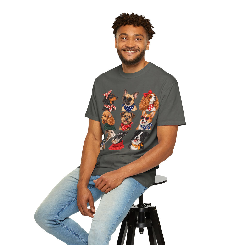 Dog Portraits T-Shirt — Vintage Bandana Puppy Faces Tee