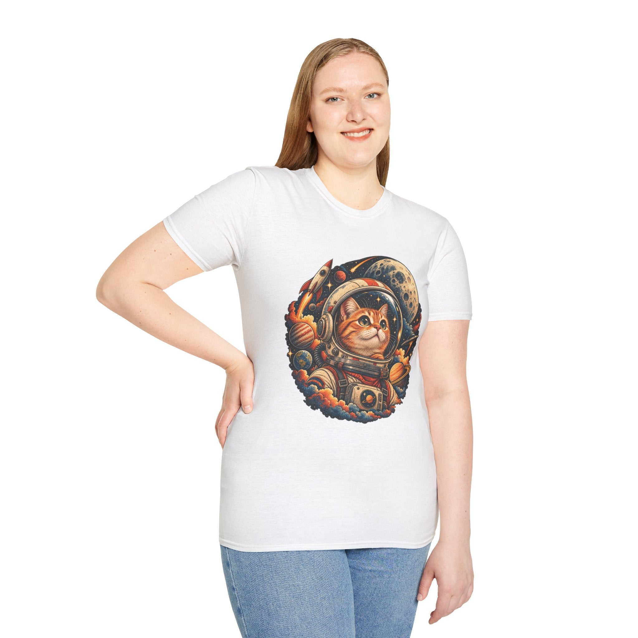 Astronaut Cat T-Shirt — Space Cat Graphic Tee for Cat Lovers