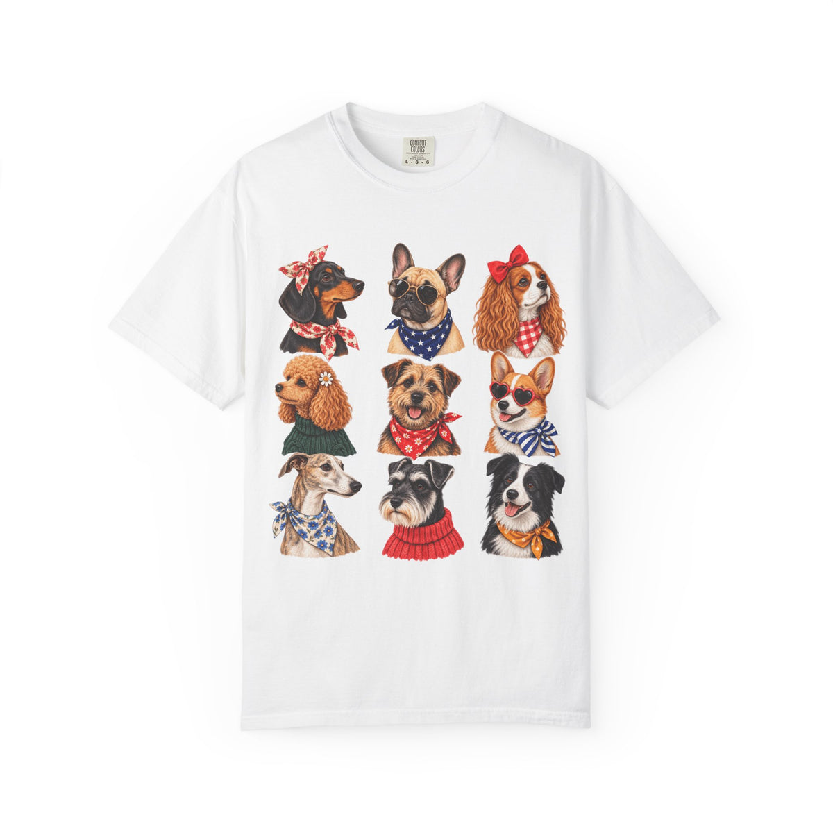 Dog Portraits T-Shirt — Vintage Bandana Puppy Faces Tee