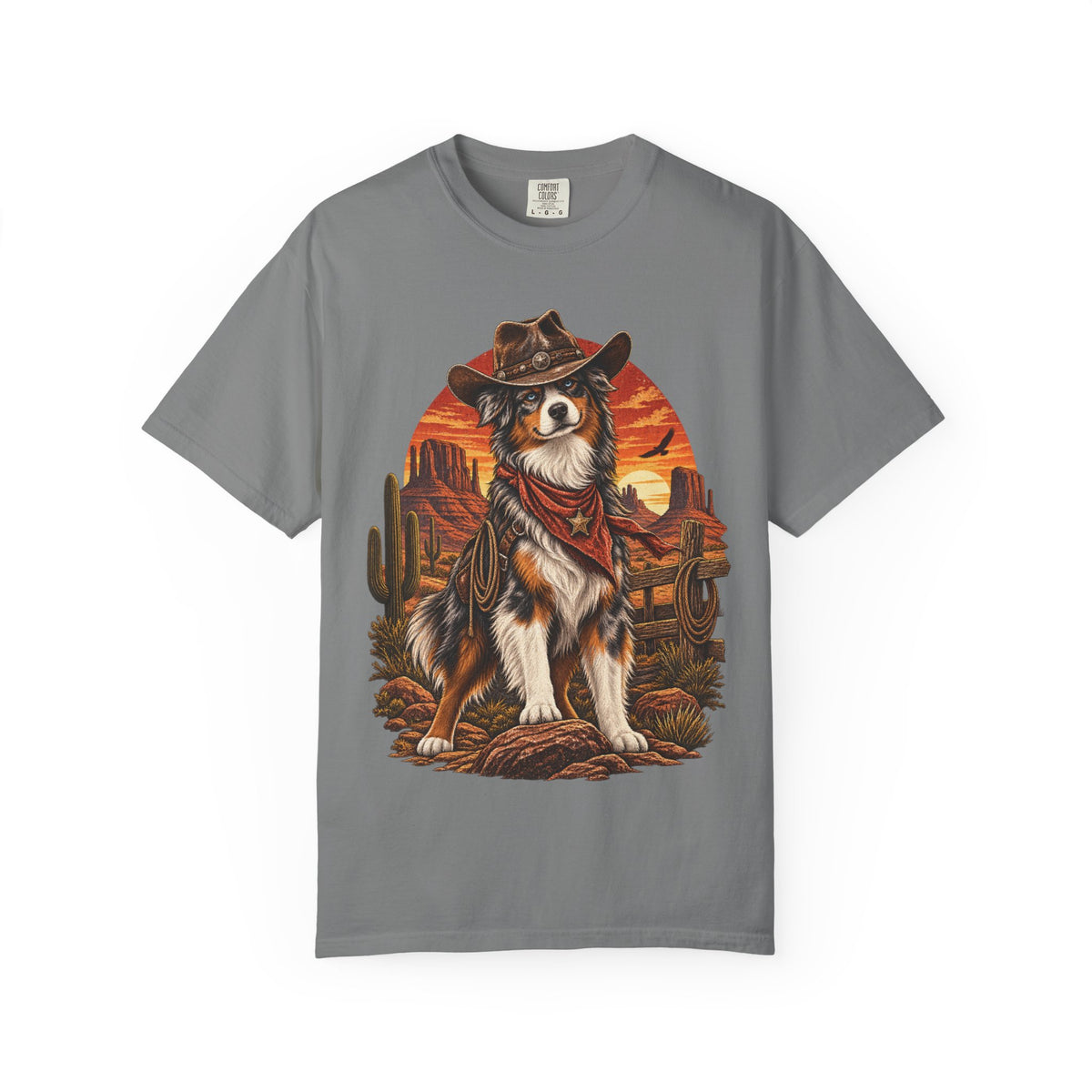 Cowboy Australian Shepherd T-Shirt — Western Dog Graphic Tee