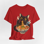 Black Cat Ramen T-Shirt — Cute Kitty Eating Ramen Graphic Tee