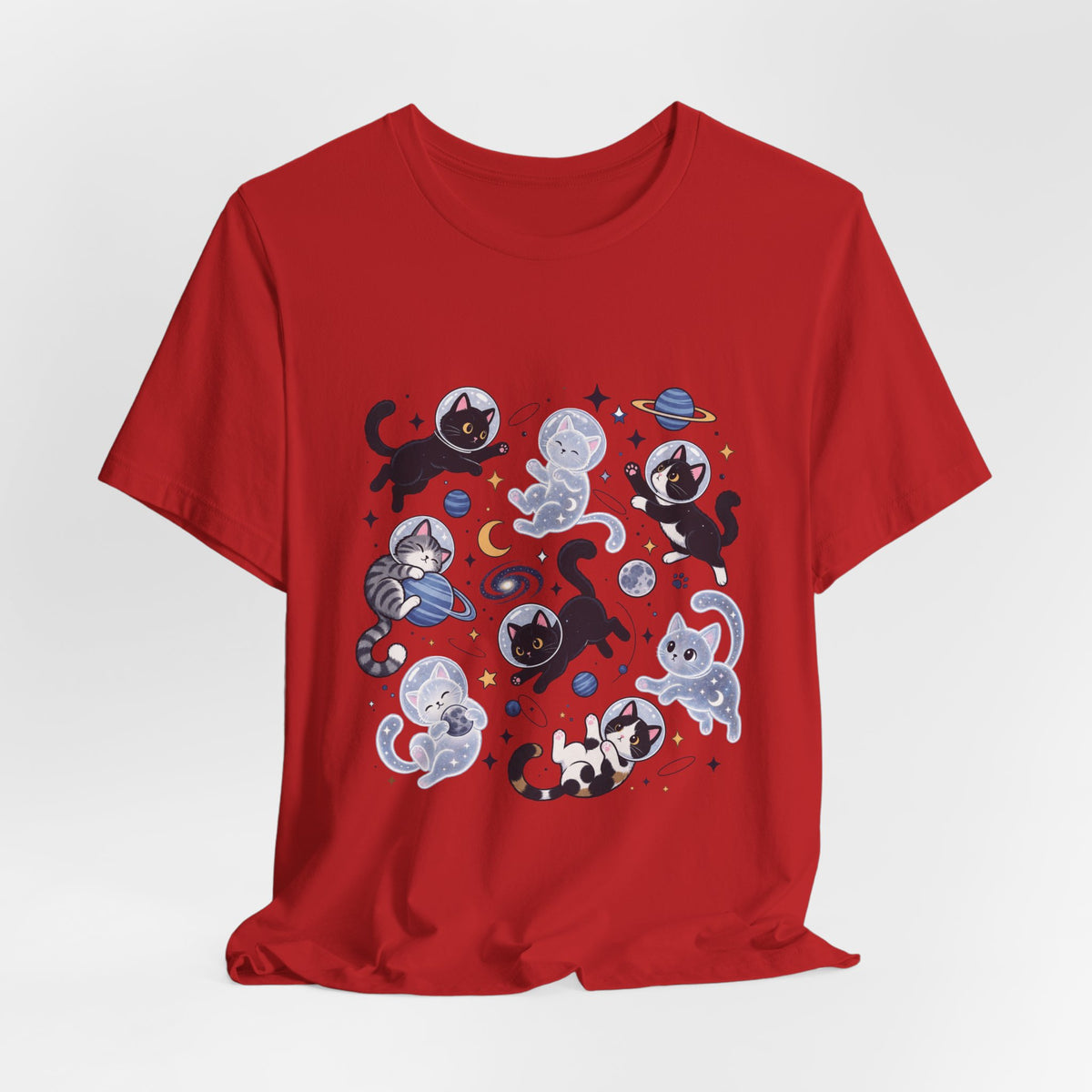 Space Cats Graphic Tee — Cute Cosmic Cat Illustration Shirt