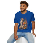 Floral Cat T-Shirt — Sunflower & Wildflower Cat Illustration Tee