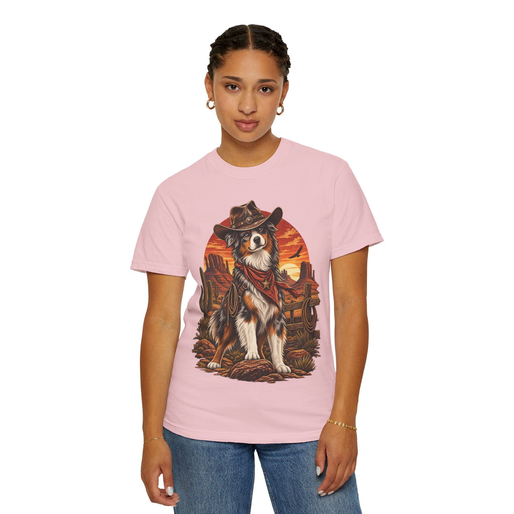 Cowboy Australian Shepherd T-Shirt — Western Dog Graphic Tee