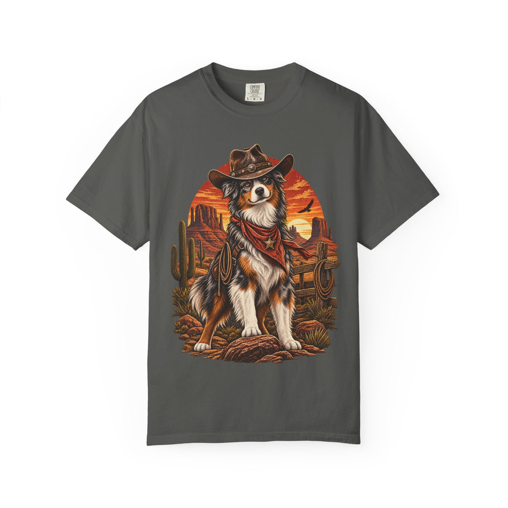 Cowboy Australian Shepherd T-Shirt — Western Dog Graphic Tee