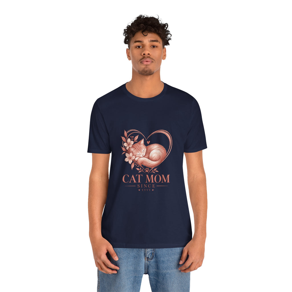 Cat Mom Tee — Floral Heart Cat Mom Since Tee