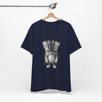 Sad Kitten Illustration T-Shirt — Cute Grayscale Cat Art Tee