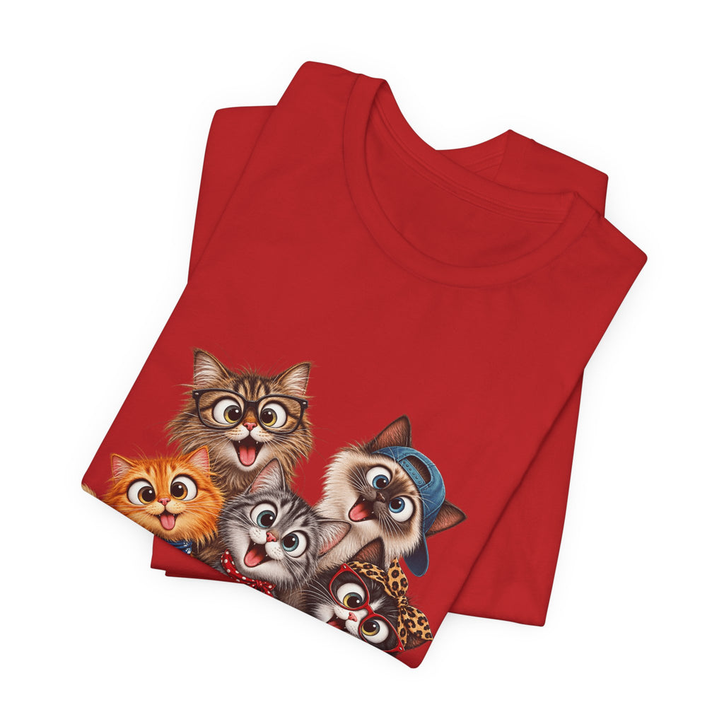 Cute Group of Kittens T-Shirt — Cartoon Cat Family Tee