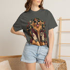Golden Retriever Varsity T-Shirt — Retro Dog Jacket Design