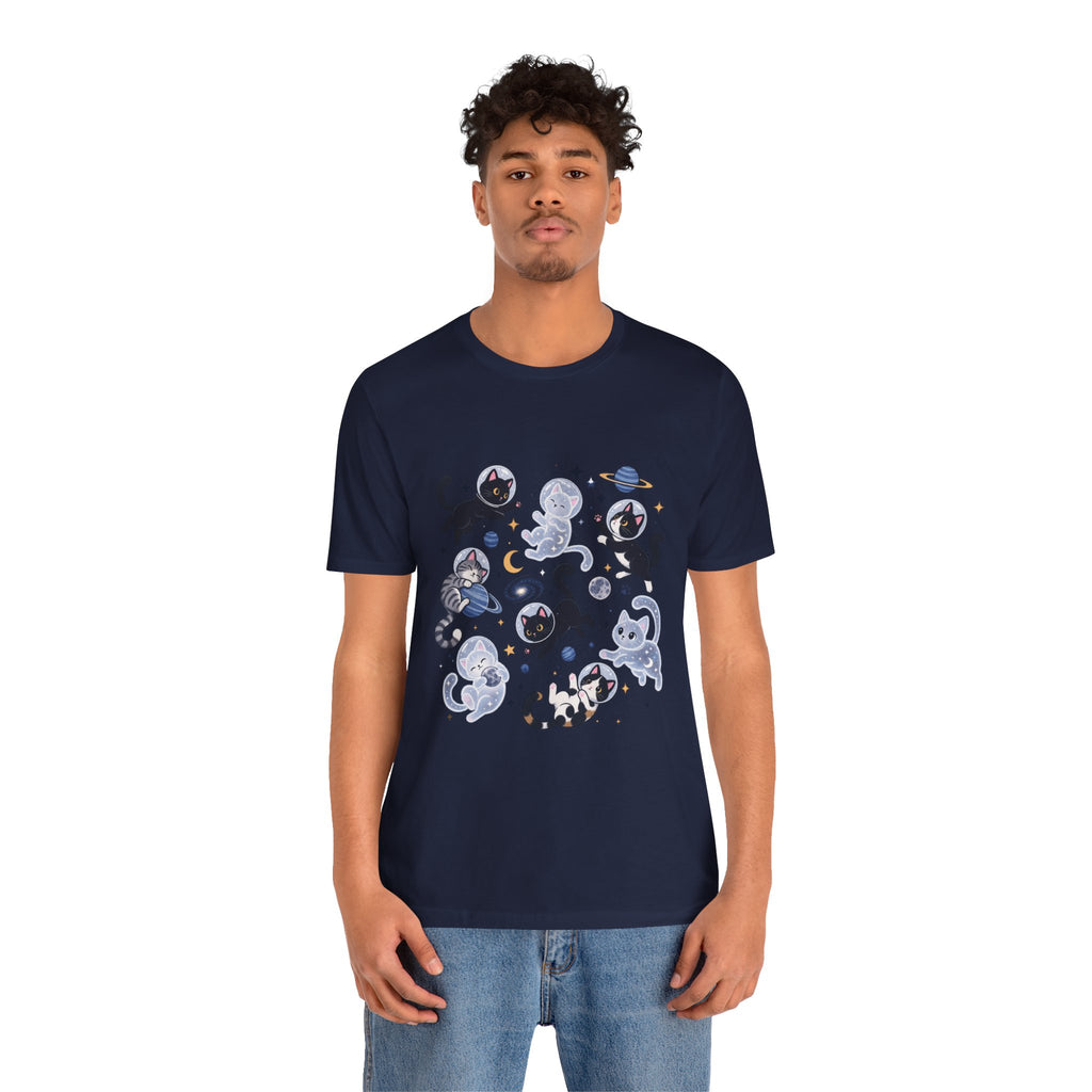 Space Cats Graphic Tee — Cute Cosmic Cat Illustration Shirt